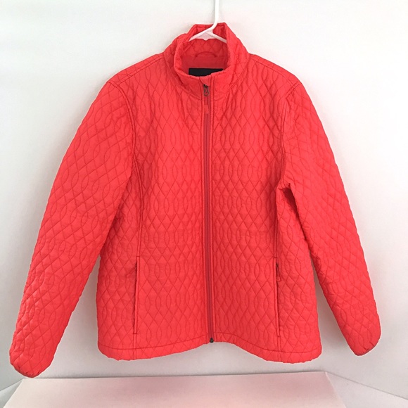 Lands' End Jackets & Blazers - Land’s End Quilted Jacket Sz L 14-16 Coral